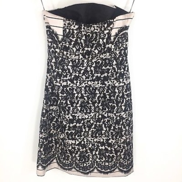 Tibi Lace Print Cocktail Dress Size 2 Black White - Picture 3 of 8